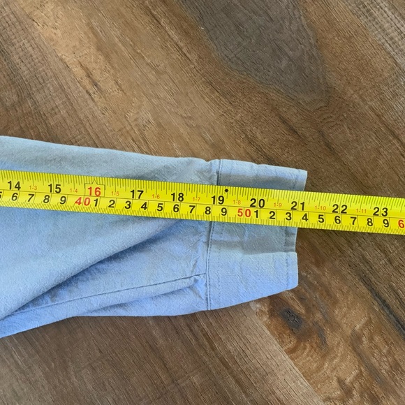 Floral Embroidered Blue Button-Up Shirt Size M/L - Picture 4 of 5